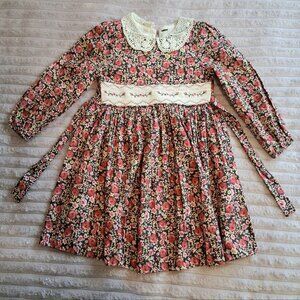 Bonnie Jean Toddler Girl Long Sleeve Ditsy Floral Smocked Waist Dress 4T